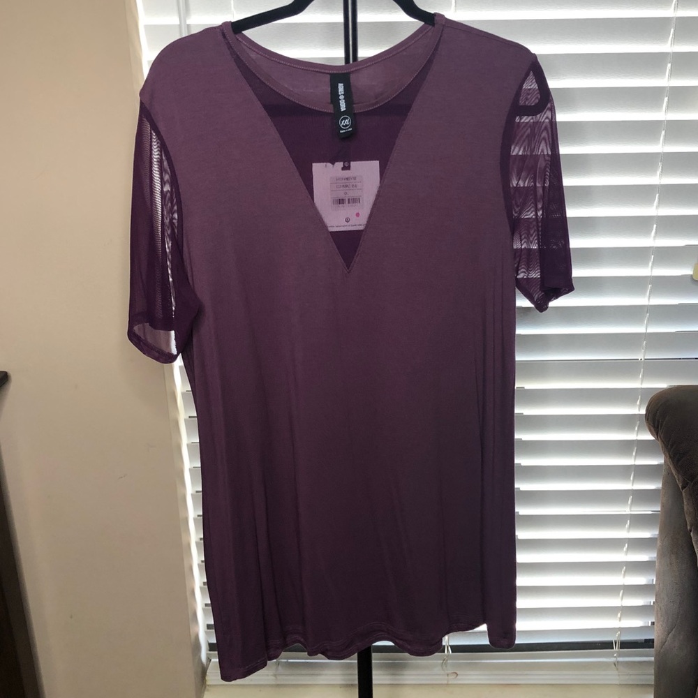 Agnes & Dora Sheer V-Neck Tee